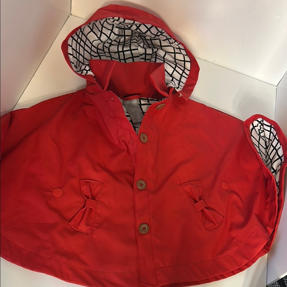Tahari 2T red hooded jacket/raincoat